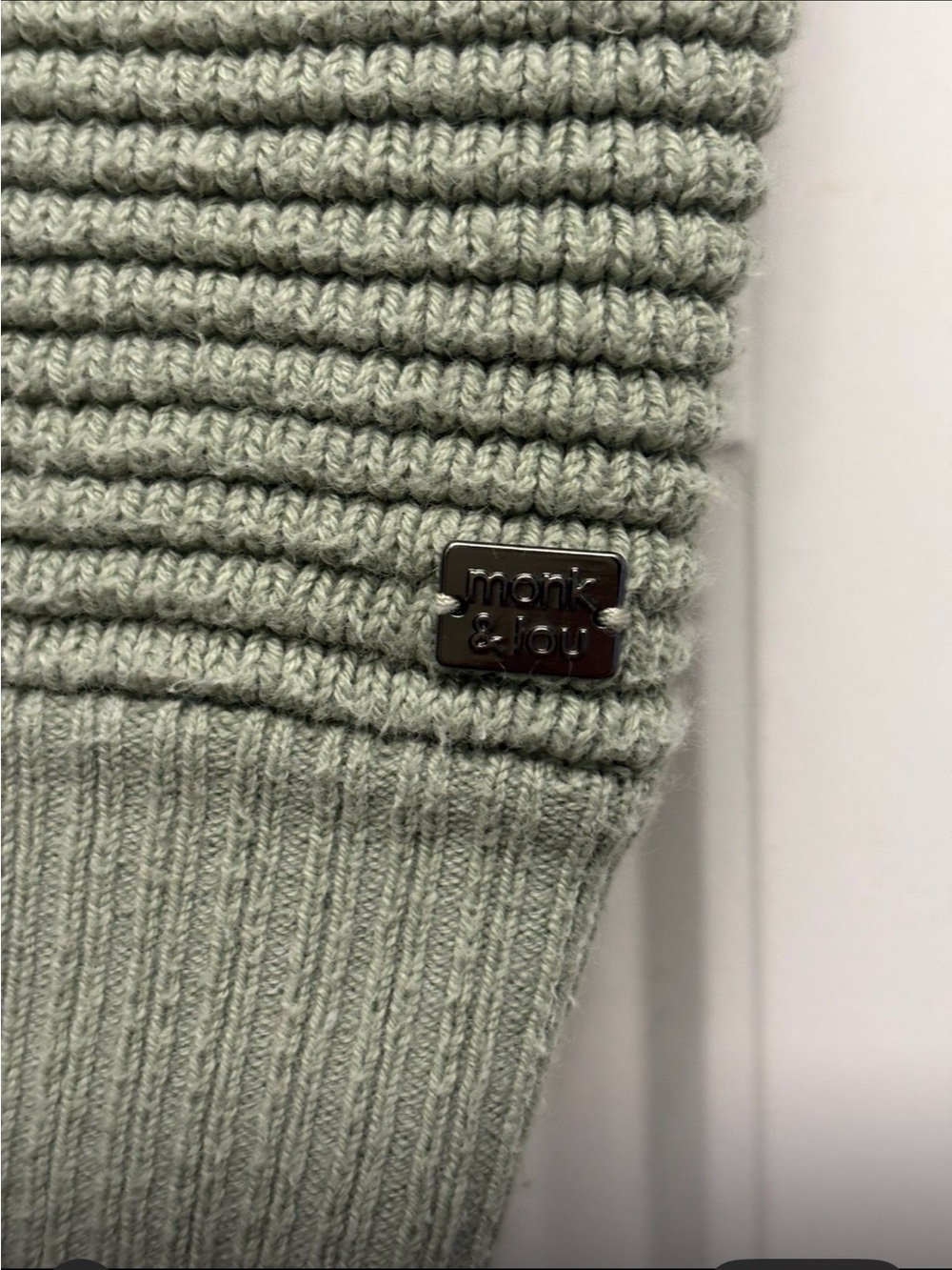 Monk+lou Relaxed Ribbed Turtleneck Sweater in Sage Green - Picture 4 of 8
